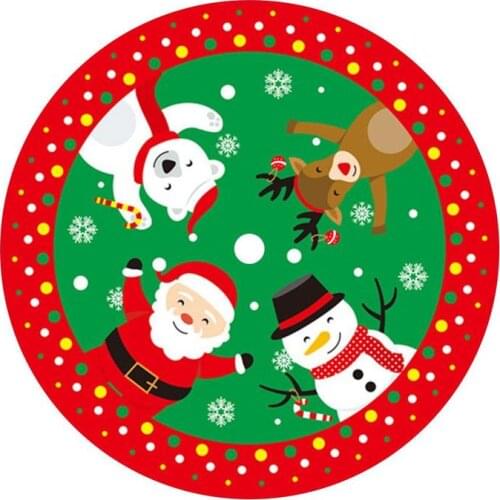 Cartoon Christmas Tree Skirt Non-Woven Fabric Ornaments Festive Party Atmosphere Carpet New Year Decorations