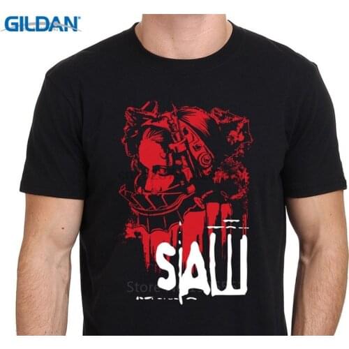 2017 New Fas hion T Shirt Store Online Printed O-Neck Short-Sleeve Saw Head Torture Horror Movie Tee For Men