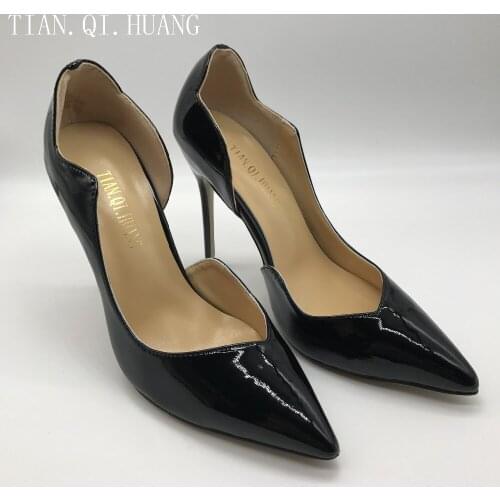New Woman High Heels Pumps Wedding Bridal Shoes Black Heels Women Shoes High Heels Women Pumps Genuine leather TIAN.QI.HUANG