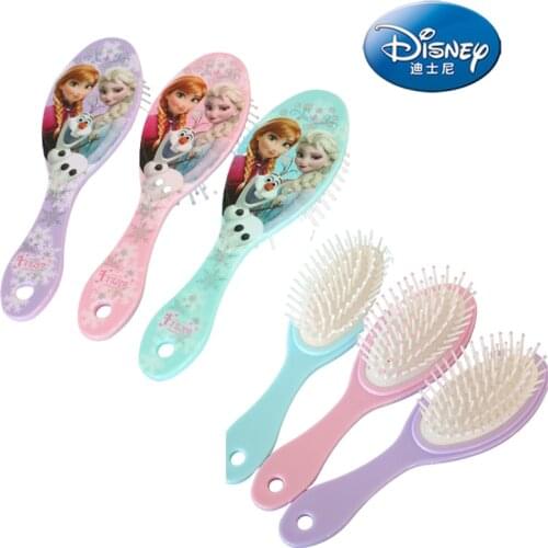 Disney Frozen Princess Comb Childrens Gentle Anti-static Girl 3D Princess Hair Brush Mermaid Ariel Handle Hair Comb Party Gift