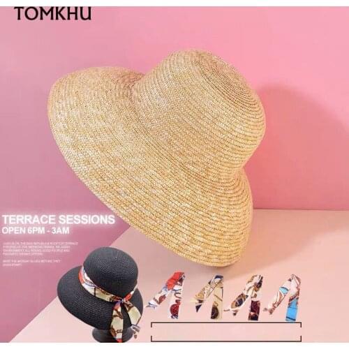 New Popular Lamp Shape Sun Hat for Female Big Wide Brim Summer Beach Hat Ladies High Top Straw UV Protection Derby Travel Caps