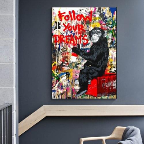 Modern Graffiti Orangutan Posters And Prints Wall Artwork Fellow Your Dreams Canvas Paintings Pictures Living Room Home Decor