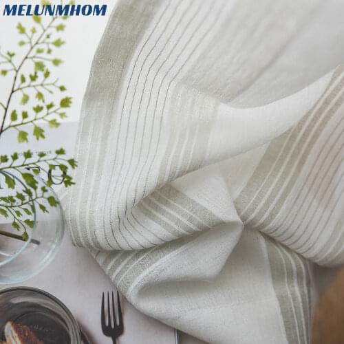 Modern Green Striped Sheer Curtain for Living Room Window Treatments Luxury Tulles for Kitchen Linen Curtains for Bedroom Drapes