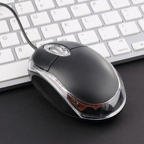 Mini LED Light Wired USB Optical Mouse Scroll Wheel for PC Laptop Computer Gaming Mouse Wireless