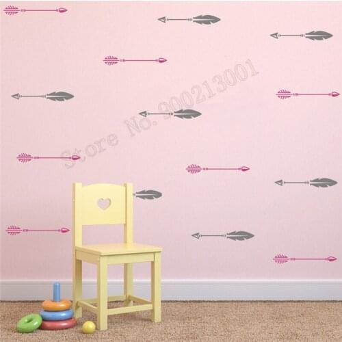 Room Decoration Two Color Arrow Wall Sticker Vinyl Removeable Poster Small Pattern Mural Kids Nursery Room Ornament LY531