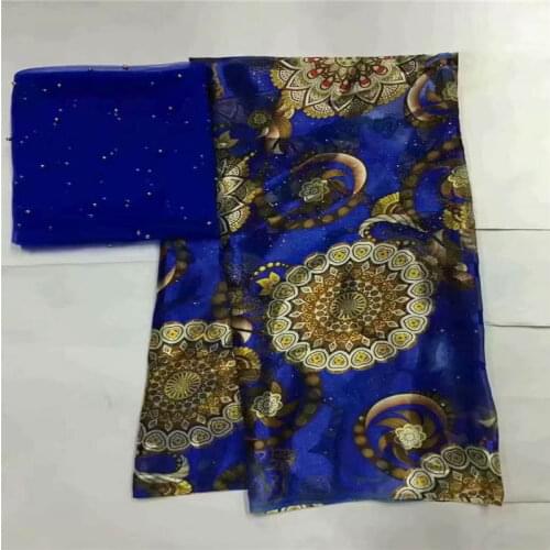 Latest African soft silk fabric for garment neat embroidery on the material with swiss voile lace tissu 5+2 Yards/set! LXFN11165