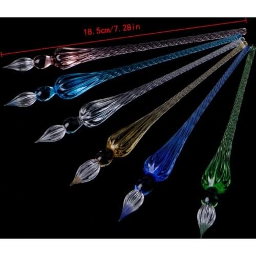 Vintage Glass Dip Dipping Pen Signature Filling Ink Fountain Pens With Gift Box K92F