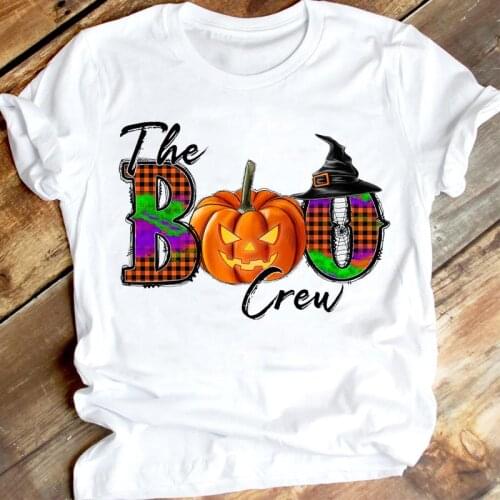Women Halloween Letters Pumpkin Autumn Fall Thanksgiving Clothing Cartoon Print Graphic T-shirt 2021 Tshirt Female Tee Top