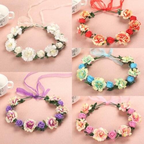 Handmade Flower Headband Nice Looking Adjustable Artificial Women Girl Flower Wreath Crown for Wedding