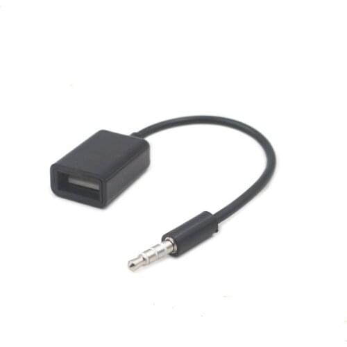 3.5MM Car Mp3 Adapter Cable USB Female To U Disk To Connect 12V Car CD Player Aux Car Audio Cable 14.5cm Length