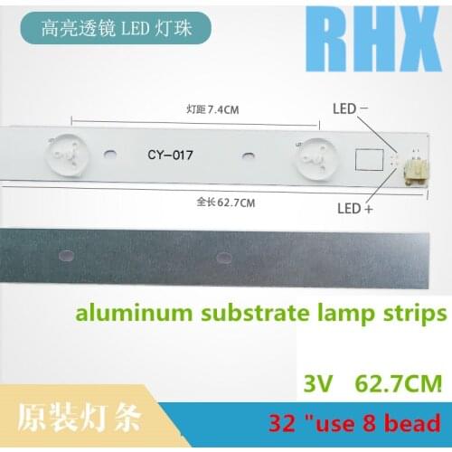 30piece/lot For 32 inch TV LCD TV LED Universal lamp strip aluminum substrate 8 lamp SVT320AE9_REV1.0_121012 62.7CM 100%NEW