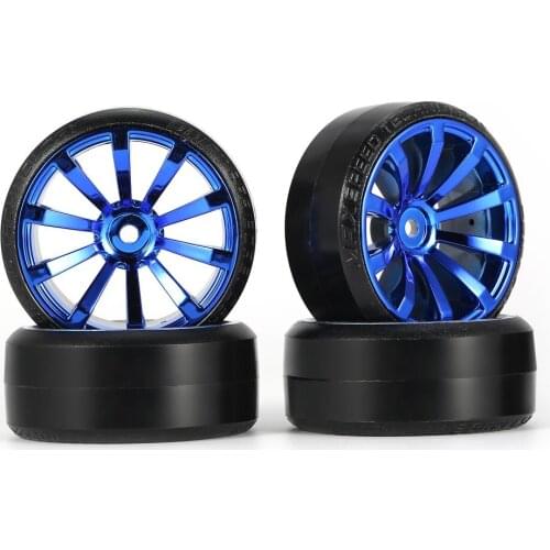 4Pcs 1/10 RC Drift Car Tire Wheel Rim Hard Wheel Tyre for Traxxas HSP Tamiya HPI Kyosho RC On-road Drifting Car Vehicle Parts