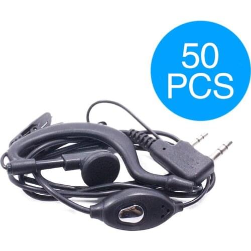 50pcs baofeng Ham radio 2pin K port earpiece ptt mic headset for handheld walkie talkie baofeng UV-5R UV-82 BF-888S 2 way radio