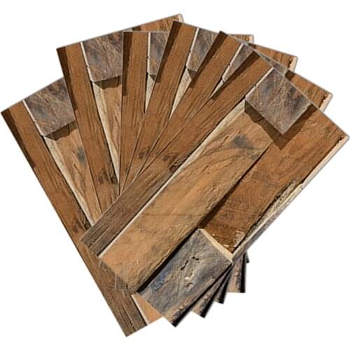 6Pcs Self-Adhesive Tile Decals Peel And Stick Wall Stickers Waterproof PVC Wood Grain Stickers