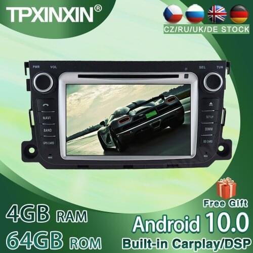 For Mercedes Benz Smart 2010-2014 4+64G IPS Android 10.0 Car CD DVD Player GPS Navigation Auto Multimedia Player Tape Recorder