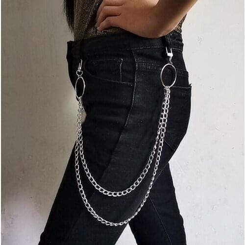 Punk Chains on Jeans Keychain for Women Pants Multi Layer Belt Waist Chains Hip Hop Hook Hiphop Jewelry DIY Craft Supplies