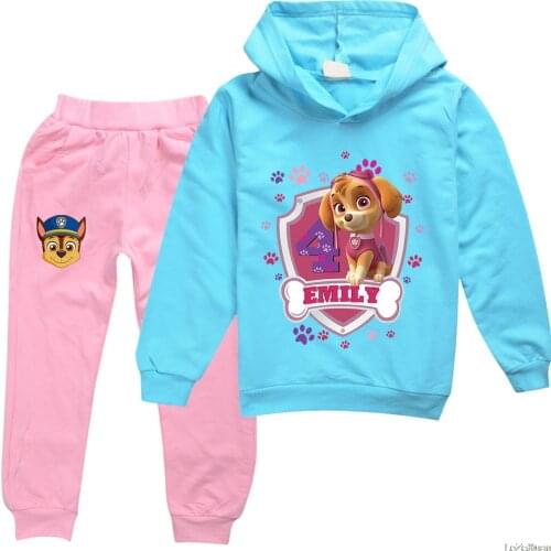 Spring Autumn Various Colors PAW PATROL Boys Girls Kids Hoodie + Pants 2pcs Clothing Set Sweatshirt Trousers Hoody Clothes