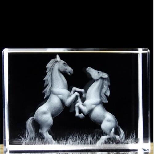 DIY Lucky 5*5*8cm Crystal paper weight with 3d laser Promotional gift Wholesale relail with the birthday gifts decor home