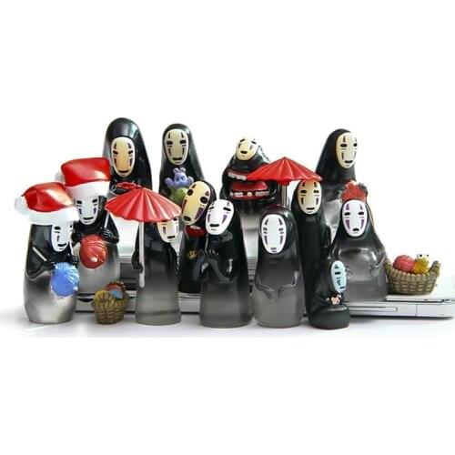 Studio Ghibli Miyazaki Hayao Anime Mononoke Action Figures Model No Face Spirited Away Kaonashi Decoration Dolls for Kids Toys