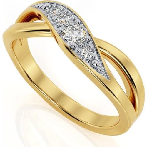 FDLK Simple Vintage Cross Rings For Women Wedding Trendy Crystal Rings Jewelry Girl Gift Gold Color