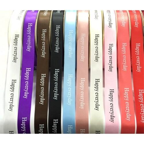 85M 25MM Happy everyday Printed Polyester Ribbon for Wedding Christmas Party Decor DIY Bow Craft Ribbons Card Gifts Wrapping 170