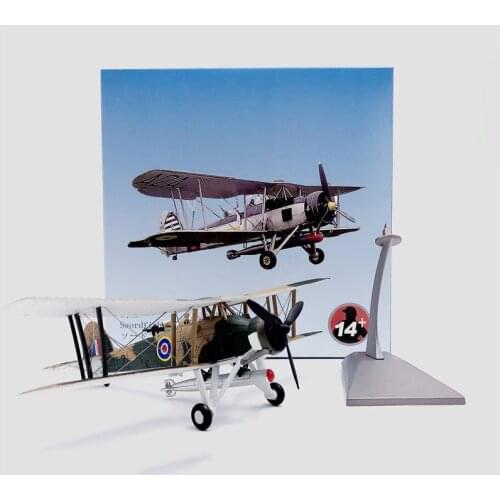 New 1/72 Alloy Die-casting WWII British Swordfish Torpedo Attack Aircraft Biplane Fighter Aircraft Model Display Collection Gift
