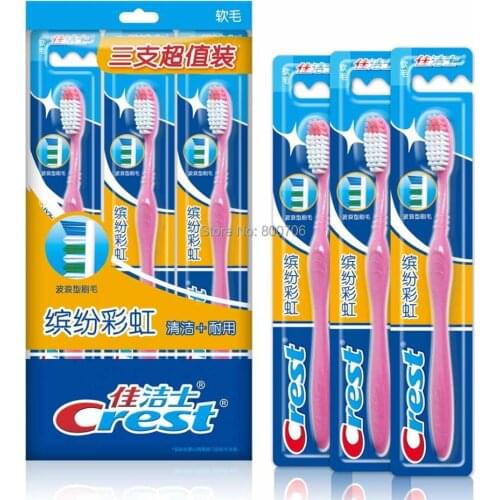 New Crest Multicolored Crystal Soft Bristles Toothbrush / Toothbrush