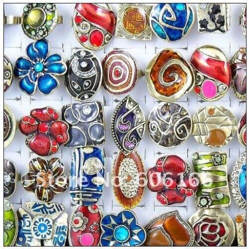 Wholesale 25pc/lot Handmade Copper Alloy Rings Resizable Fashion Jewelry Ring Free Shipping