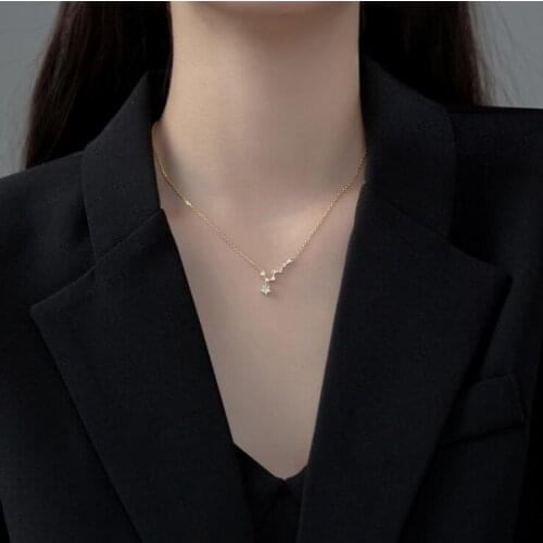 Silver Necklaces 925 Sterling Silver Pendants Necklaces with Cubic Zirconia Fashion Style