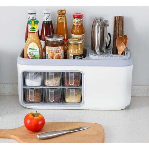 Knife Rack Content Rack Kitchen Storage Material Rack Storage Chopsticks Seasoning Bottle Household Storage Combination