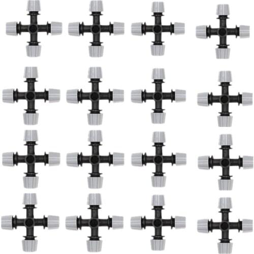 20PCS Grey Cross Misting Sprinkler Atomization Garden Irrigation Dripper Micro Sprayer Water Mist Nozzle For Garden Greenhouse