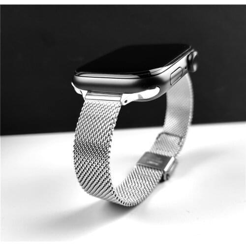 Correa for apple watch strap series 6 5 4 3 se women men mesh loop for iwatch se 38mm 40mm 42mm 44mm slim Stainless Steel wrist