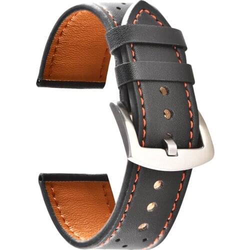 BEAFIRY Watch Band 18mm 20mm 22mm Genuine Leather Strap Watchband for fossil huawei Samsung Men Women Brown Black