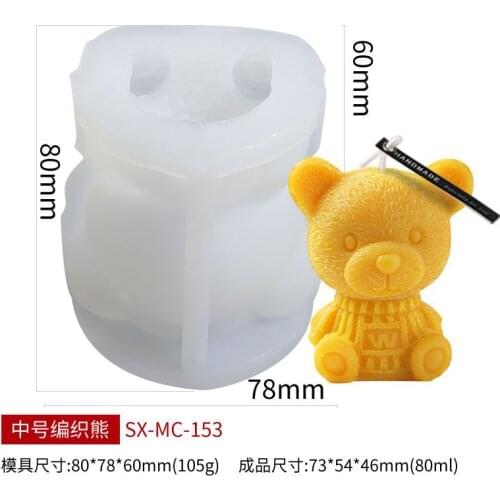 Net Red Bear Ice Cube Silicone Mold Milk Tea Coffee Ice Ball Abrasive Aromatherapy Candle Plaster Epoxy Mold Candle Mold