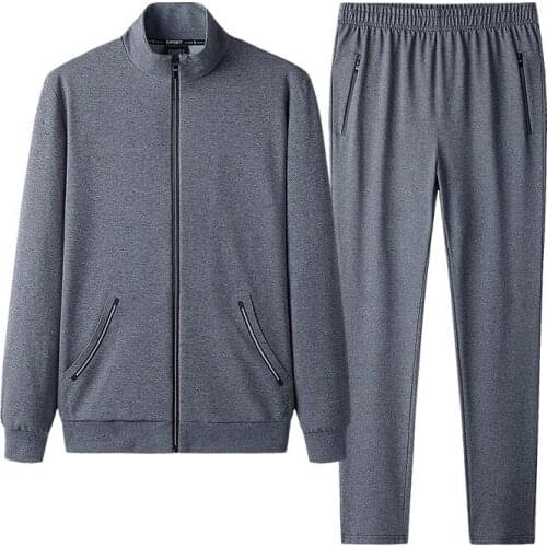 Plus Size Tracksuit Men Sportswear Autumn Loose Jacket male Running Jogging Outfit Workout Casual Set Sport Suit Sweatshirt+pant
