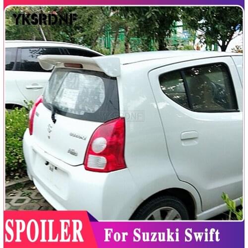 YKSRDNF For Suzuki Swifts 2007-2015 Year Spoiler ABS Plastic Carbon Fiber Look Rear Trunk Wing Car Body Kit Accessories