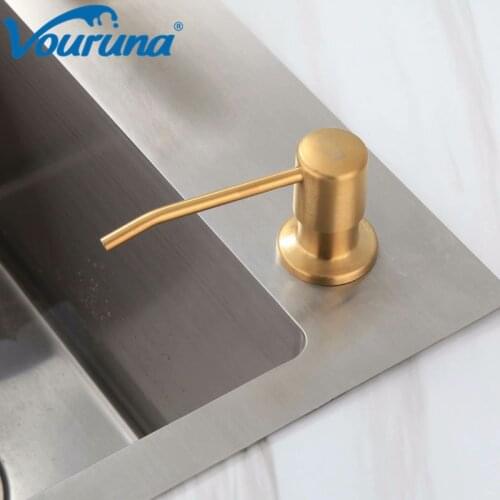 Countertop 304 SUS Nickel Brushed Liquid Soap Dispensers 2018 Wholesale Stainless Steel Kitchen Sink Soap Dispenser