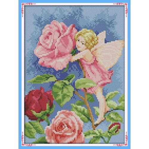 Everlasting loveFlower Pretty Woman (5) Chinese Cross Stitch Kits Embroidery Needlework Sets Canvas 11C DIY Gift Home Decoration