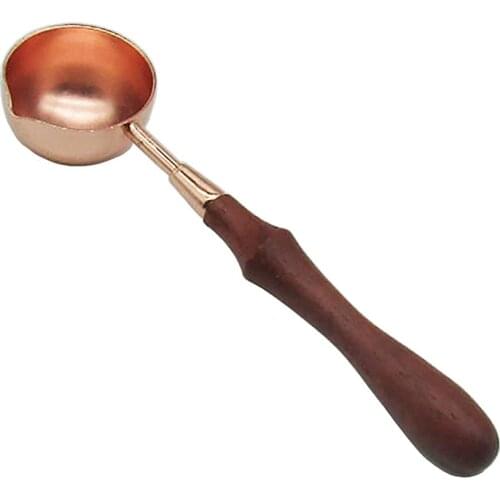 Wax Sealing Spoon Wooden Handle Wax Sealing Stamp Melting Spoon for Wax Seal Stamp Invitation Cards Decorative Stamps Craft