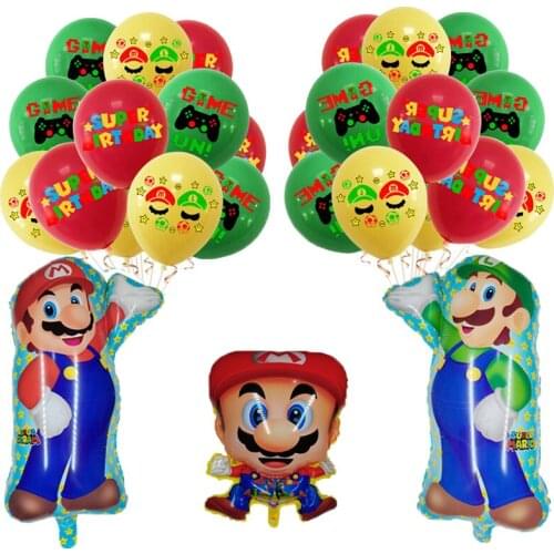 Super Mary Mario balloon Suit Cartoons Aluminum film balloon Birthday party decoration boy girl kids toys