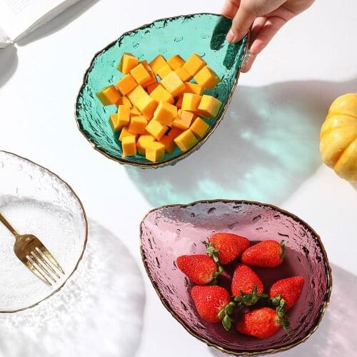 Japanese Hammered Phnom Penh Glass Bowl Transparent Fruit Salad Dessert Bowl Household Kitchen Tableware