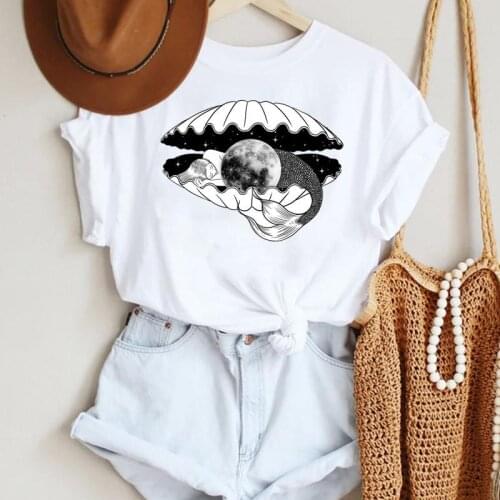 Women Cartoon Beach Holiday Trend Style Printing Fashion Summer Lady Print Tee Graphic T Top Female Tshirts Clothes T-Shirt