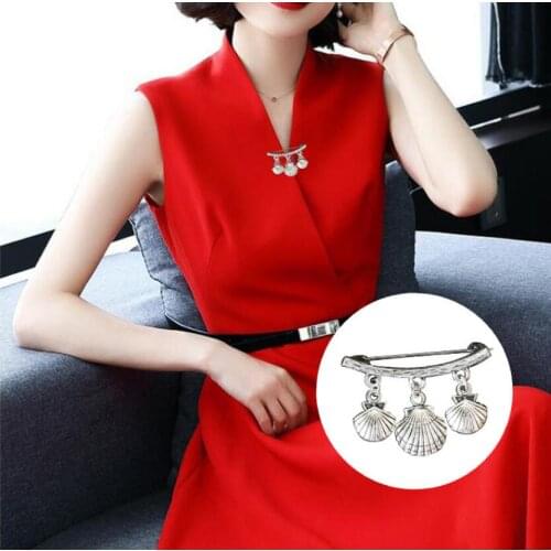 1PC beach element shell squid air defense brooch open anti-wear needle fixed with anti-slip