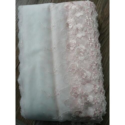 1 Yard pink Lace ribbon for curtain table clothing lady hat decoration braid embroidery lace fabric trim diy sewing accessories