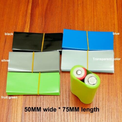 100pcs/lot Lithium Battery Package Heat Shrink Tubing 18650 Skin Pvc Film Insulation Cover