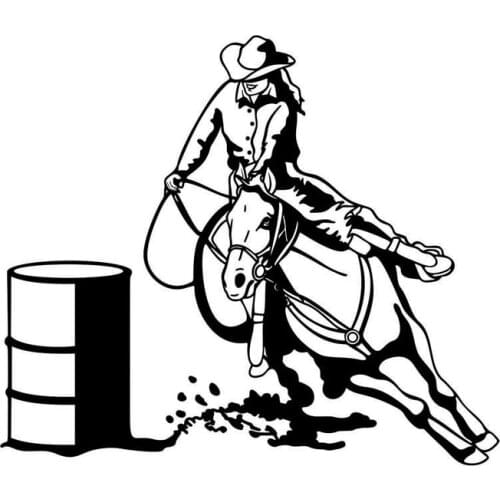 14.8*12.7CM Handsome Girl Barrel Racing Rodeo Racecourse Car Stickers Vinyl Decals Personalized Car Styling C7-0574