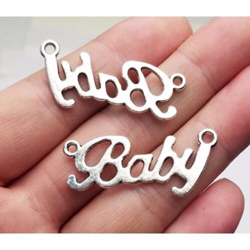 20pcs/lot--38x17mm, Antique silver plated baby connector Charms ,DIY supplies, Jewelry accessories