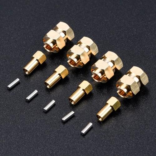 4Pcs Brass Extended 7mm Hex Wheel Hubs 8mm Thick for AXIAL SCX24 Upgrades 1/24 RC Crawler Car Extend Track Width 5mm