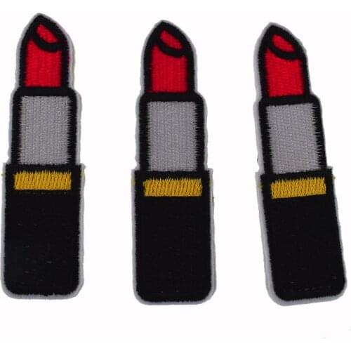 5Pcs Lipstick Pattern Iron On Patches For Clothing Embroidery Patch Badge Stickers DIY Accessories