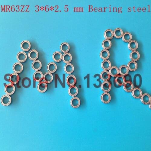 5pcs/lot MR63ZZ MR63Z ABEC-5 3X6X2.5 mm Deep groove Ball Bearings MR63 / L-630 ZZ Bearing steel